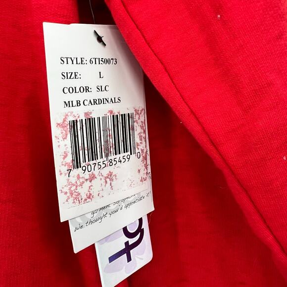 NEW St. Louis Cardinals MLB open draped back bar red sweatshirt top size large - Picture 4 of 7